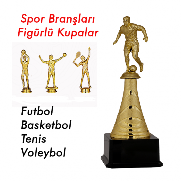 Futbol Basketbol Voleybol Tenis Figürlü Ödül Kupası - 31 cm