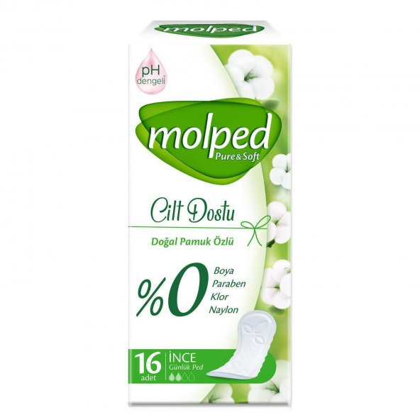 Molped Günlük Ped Pure Soft Cilt Dostu 16 Lı