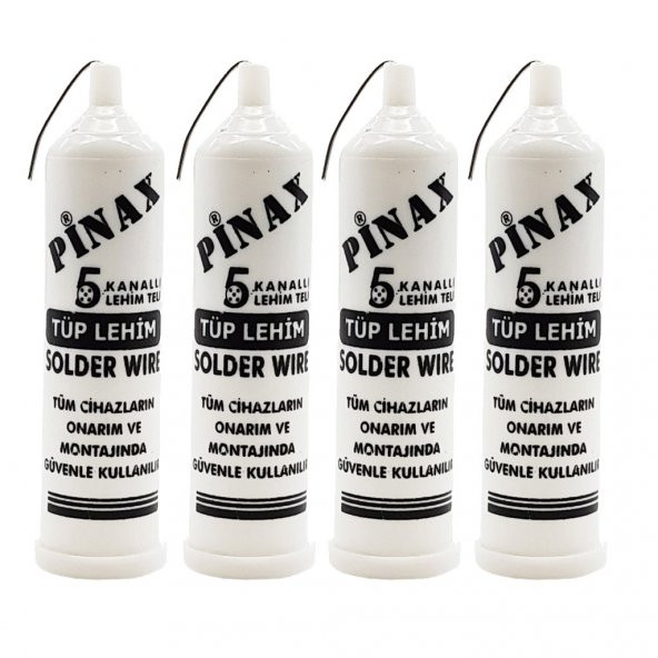 4 Adet - Pinax Tüp Lehim Teli 5 Kanallı 1.2Mm - Solder Wire 40gr.