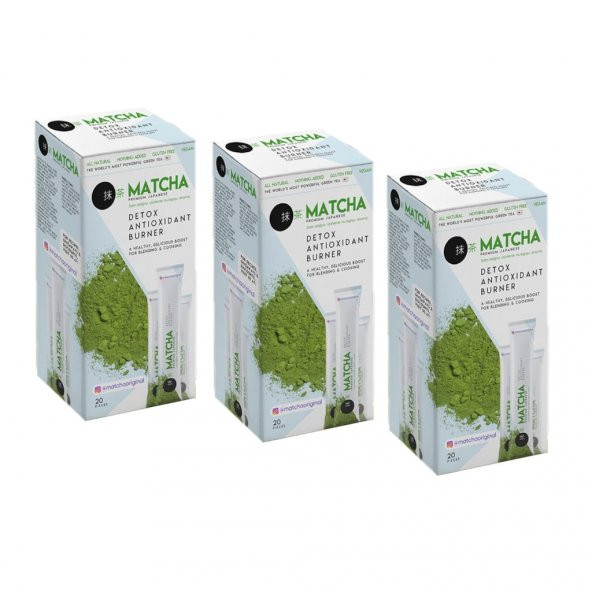 Matcha Maça Premium Japanese Detox Antıoxıdant Burner Bitki Çayı 3lü 20 x 10 G