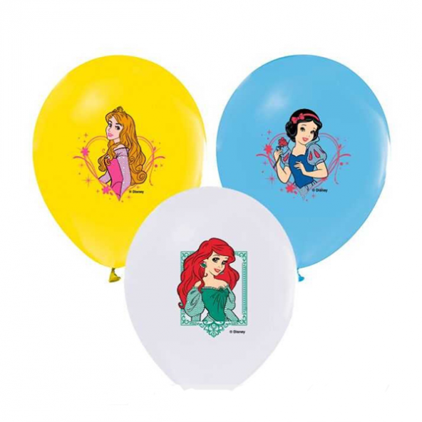 Balonevi Balon Prenses Baskılı Pastel Renk 4+1 100 LÜ 1930 ürün görseli 1
