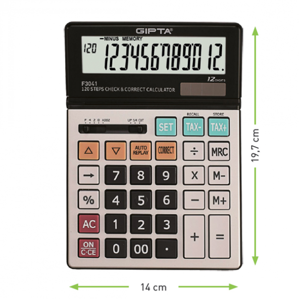 Gıpta Hesap Makinası Masa Üstü 12 Hane F3041 ürün görseli 1