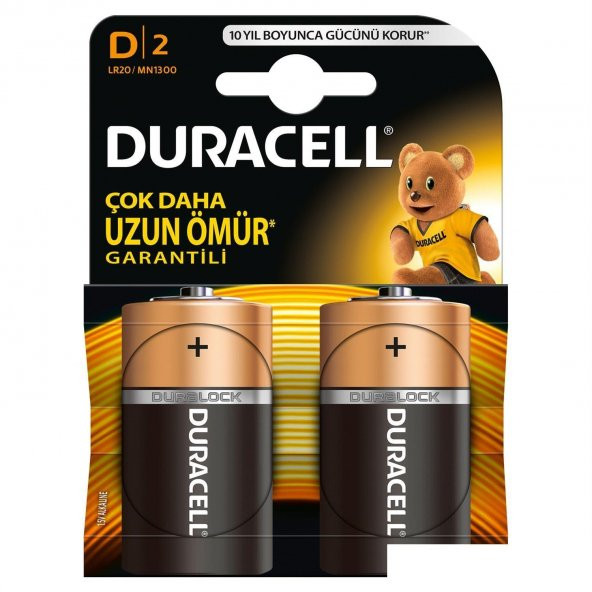 Duracell Alkalin Büyük Boy Pil (D) 2 Lİ D2