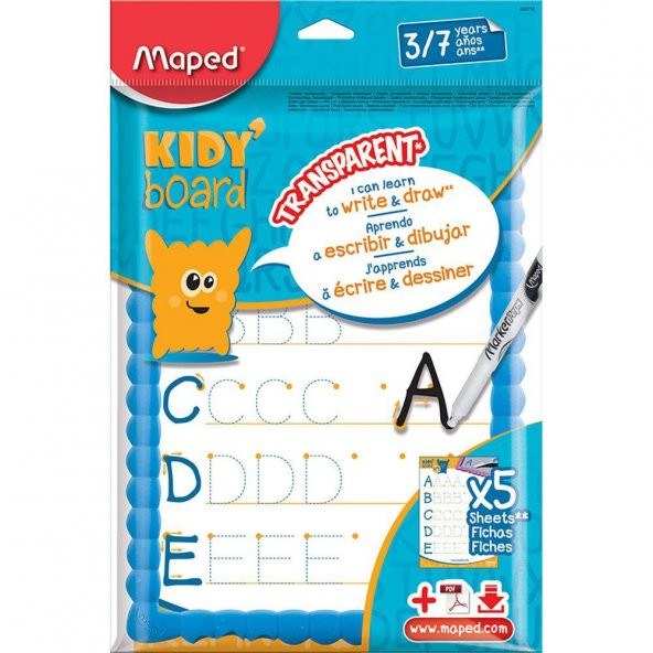 Maped Yazı Tahtası Kıddy Board Çoçuk Esnek Ve Transparan Kit
