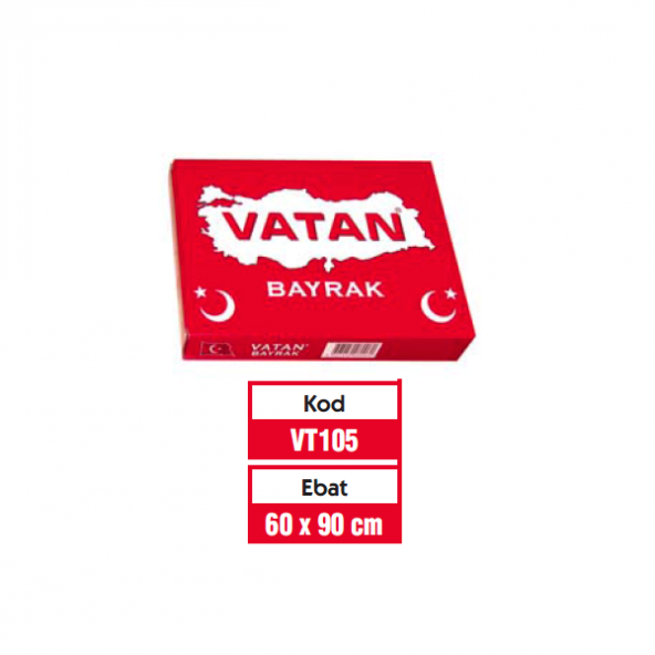 Vatan Bez Bayrak Türk 100 Polyester 60x90 VT105