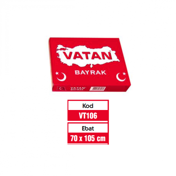 Vatan Bez Bayrak Türk 100 Polyester 70x105 VT106