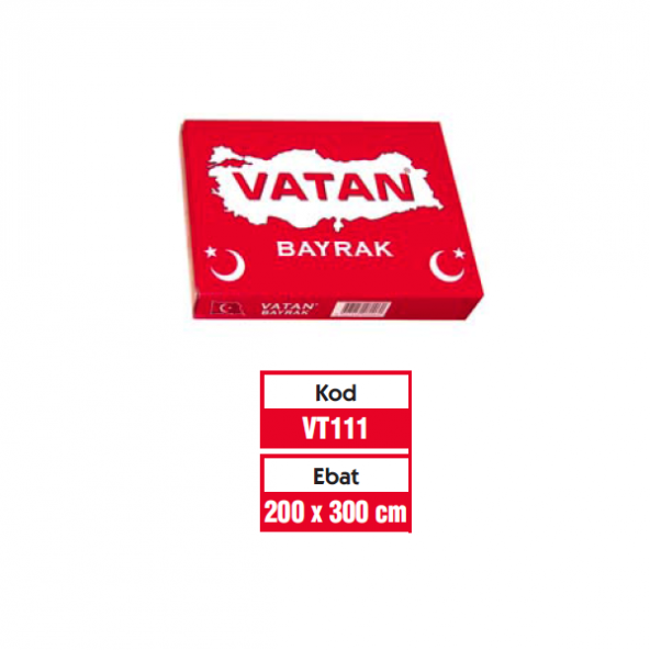 Vatan Bez Bayrak Türk 100 Polyester 200x300 VT111