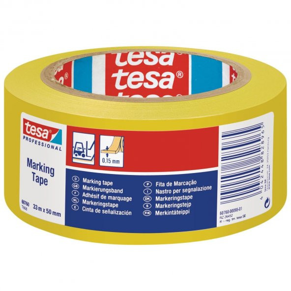 Tesa İkaz Bandı Yer İşaretleme Sarı 33x50 60760-00095-15 - 1