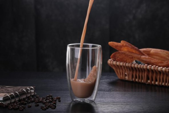 2'li Çift Cidarlı 500 ml Şeffaf Cam Bardak