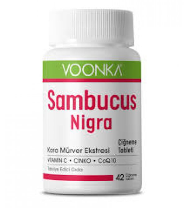 Voonka Sambucus Nigra 42 Çiğneme Tablet-Kara mürver,  C Vitamini