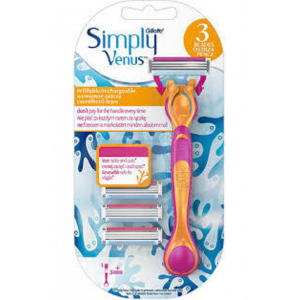 Gillette Venus Gillette Venüs Simply Kadın Tıraş Makinesi Ve 3 Yedek Tıraş Bıçağ