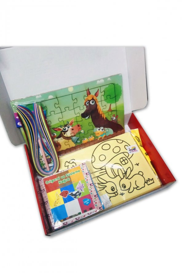 Çocuklar için Aktivite Seti - 6 Parça  Puzzle, Kum Boya, OrigamiS. - 2