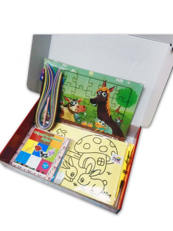 Çocuklar için Aktivite Seti - 6 Parça  Puzzle, Kum Boya, OrigamiS. - 3