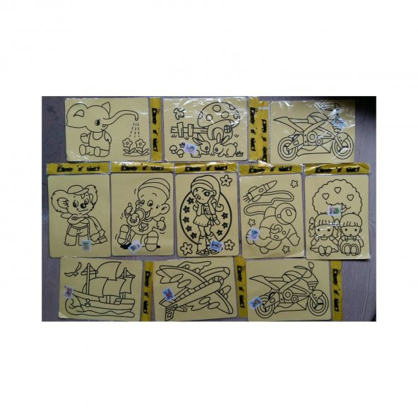 4 Adet Büyük Boy (A4) Kum Boyama Seti - 2