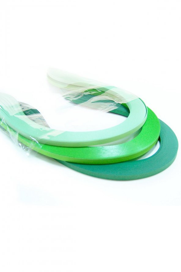 Doğa Serisi 3 Farklı Ton Yeşil Renkli 300 Adetli Quilling Kağıdı