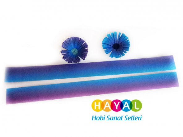 Hayal Mavi-Lacivert / Mavi-Mor Renk Geçişli Quilling Kağıdı