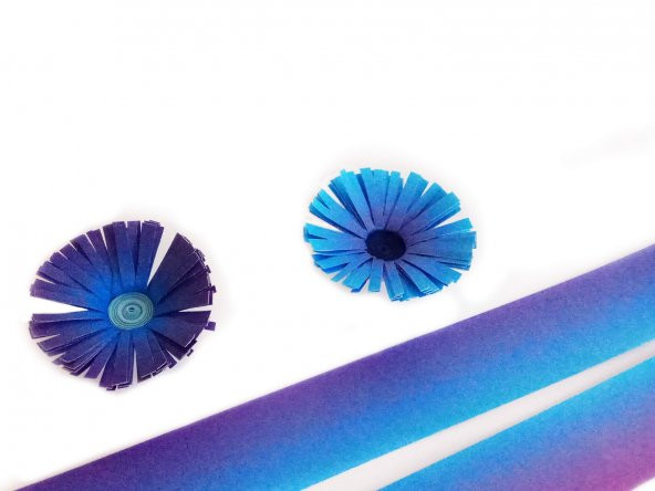 Hayal Mavi-Lacivert / Mavi-Mor Renk Geçişli Quilling Kağıdı - 2
