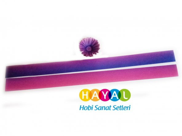 Hayal Mor-Pembe / Lacivert-Pembe Renk Geçişli Quilling Kağıdı