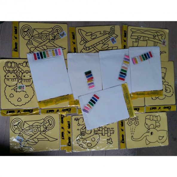 40 Adet Büyük Boy (A4) Kum Boyama Seti - 2