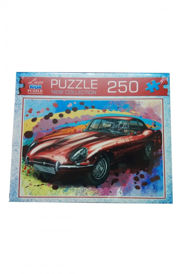 250 Parça Kırmızı Jaguar Araba  Puzzle Yapboz - Ücretsiz Kargo