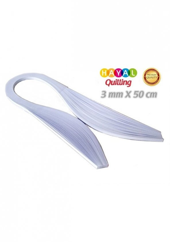 Hayal 3mm Beyaz Renk Quilling Kağıdı - 100lü - Resim 3