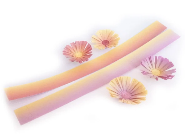 Hayal Pembe-Sarı / Turuncu-Sarı Renk Geçişli Quilling Kağıdı - 3