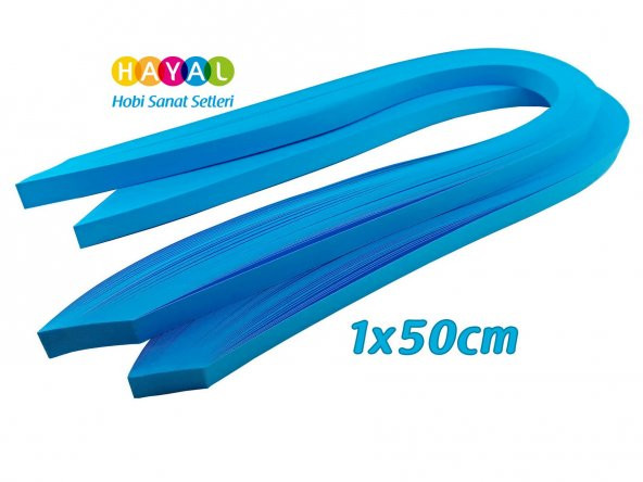 Quilling Kağıdı - Mavi  Renk 1x50cm 50li