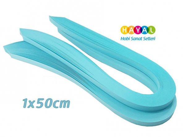 Quilling Kağıdı - Açık Mavi  Renk 1x50cm 50li ürün görseli