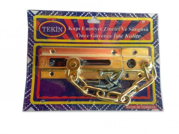 Kapı Emniyet Zinciri Ve Sürgüsü Sarı Ve Krom Renklerde