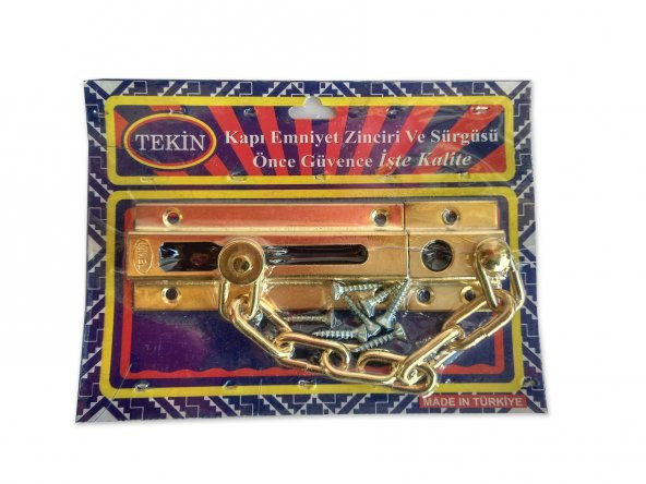 Kapı Emniyet Zinciri Ve Sürgüsü Sarı Ve Krom Renklerde - 3