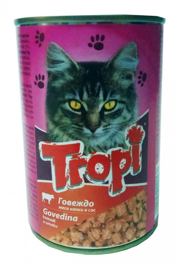 Tropi Kedi Konservesi Biftek Et Sulu Parçalı - 415 Gr