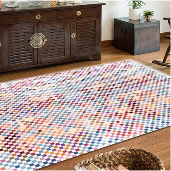 Halıportalı Dokuma Taban Mozaik Desen Salon Mutfak Halısı I-K-190 - 1