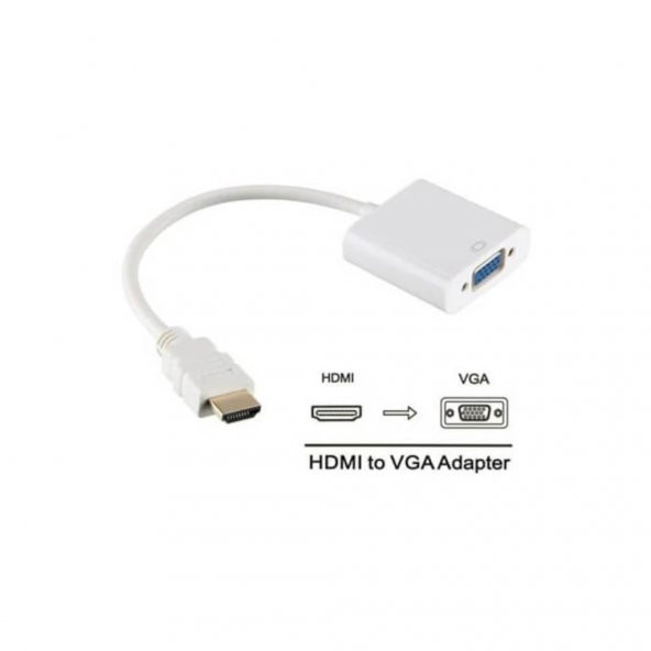 Hdmi To Vga Kablo Çevirici Dönüştürücü Görüntü Altın Uçlu-Full Hd - 4