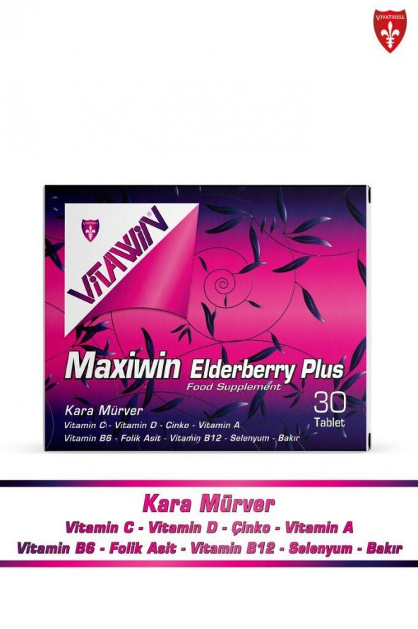 Vitawin Maxiwin Elderberry Plus Kara Mürver Ekstreli 30 Tablet