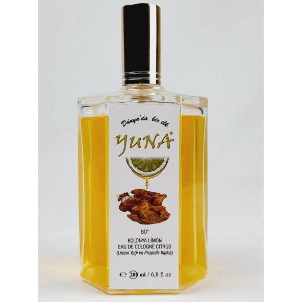 Yuna Propolis&Limon Yağı Kolonya 80 Derece Cam Şişe Sprey Kapak 200cc PL200ML - 7