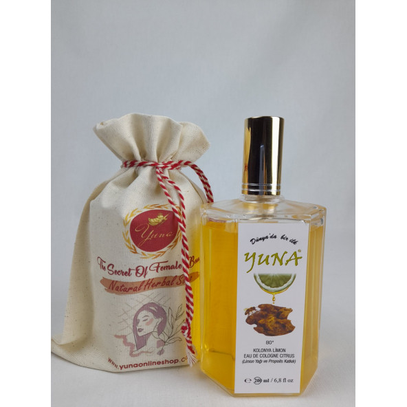 Yuna Propolis&Limon Yağı Kolonya 80 Derece Cam Şişe Sprey Kapak 200cc PL200ML - 12