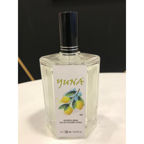 Yuna Limon Yağı Kolonya 80 Derece Cam Şişe Sprey Kapak 200cc LM200ML - 3