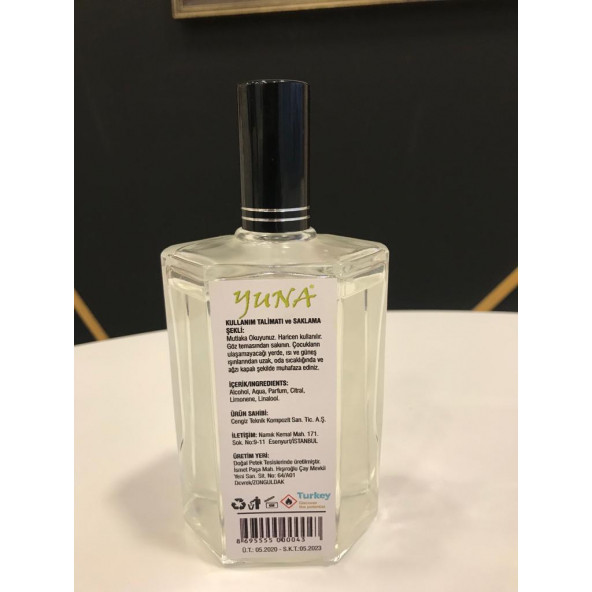 Yuna Limon Yağı Kolonya 80 Derece Cam Şişe Sprey Kapak 200cc LM200ML - 5