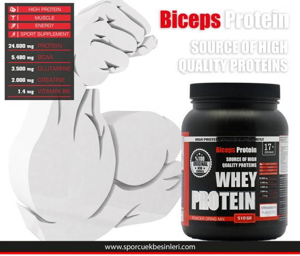 Çilekli WHEY Protein Tozu (Çilek Aromalı) 510 gr 17 Servis - 2