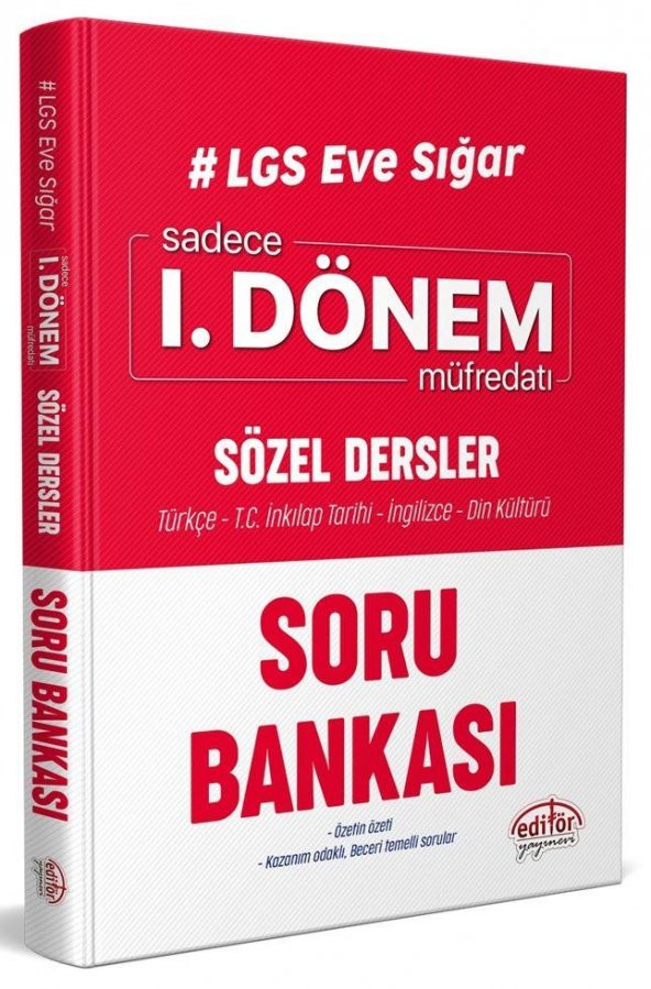 Editör 8. Sınıf LGS Eve Sığar 1. Dönem Sözel Dersler Soru Bankası - 2