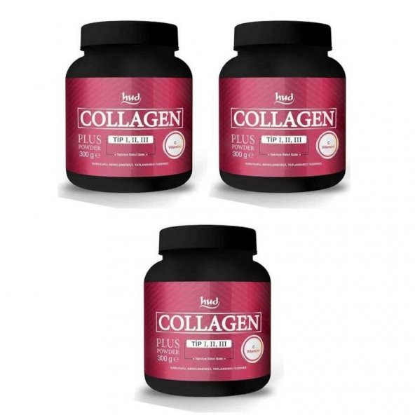 Hud Collagen Plus Powder Toz Kolajen Tip 1-2-3 3 Adet x 300 GR - 1