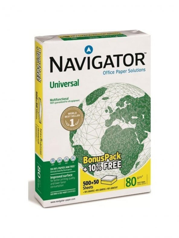 Navigatör A4 Fotokopi Kağıdı 80 Gr 500+50 li Paket