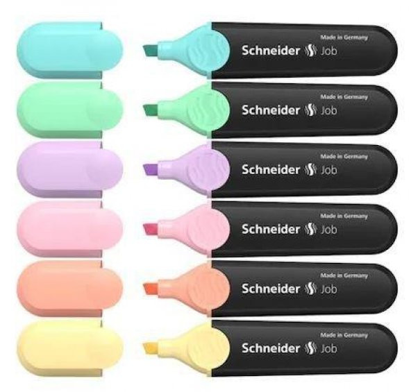 Schneider  Fosforlu Kalem Pastel Renkler 6 Lı Set