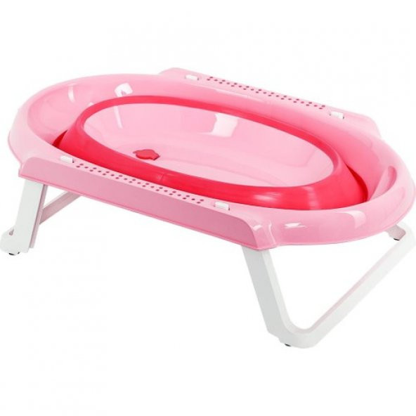 Irak Plastik Tiny Mini Art Katlanır Bebek Küveti Pembe CM-225 - 2