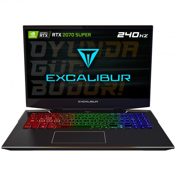 Excalibur G900.1075-ES80X Intel 10.Nesil i7-10750H 64GB RAM 4TB SSD+4TB M2 SSD 8GB RTX2070S DOS