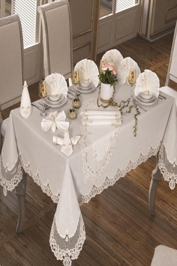 Nema Masa Örtüsü 26 Parça Krem - Resim 4