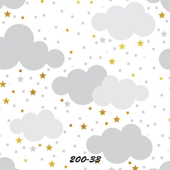 Stars And Points 200-33 Bulut Desen Çocuk Odası Duvar Kağıdı