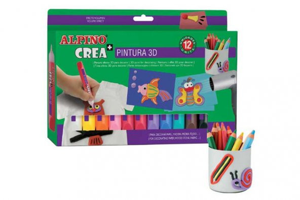 Alpino Crea Pintura 3D Boya 12 Renk