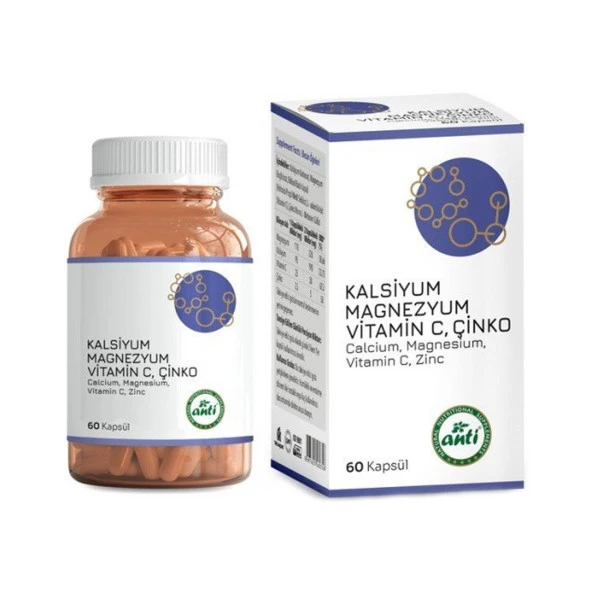 Anti MASC Kalsiyum & Magnezyum & Vitamin-C & Çinko 2 x 60 Kapsül - Resim 2