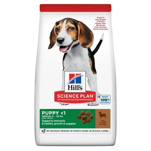 Hills Kuzu Etli Orta Irk Yavru Köpek Maması 2.5 Kg